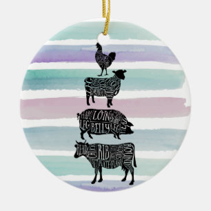 Ornamento De Cerâmica carne de porco de vaca carne de frango corte de ca