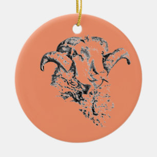 Ornamento De Cerâmica Carneiro de Ovelha Fofo e Divertido