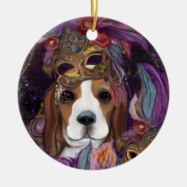 ORNAMENTO DE CERÂMICA CARNIVAL BEAGLE (Frente)