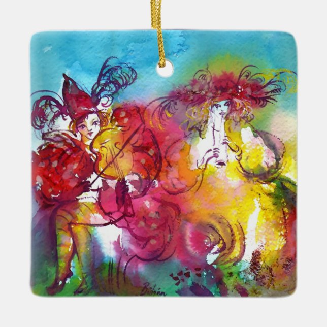 Ornamento De Cerâmica CARNIVAL NIGHT / Mascarada veneziana,Dance Music (Frente)