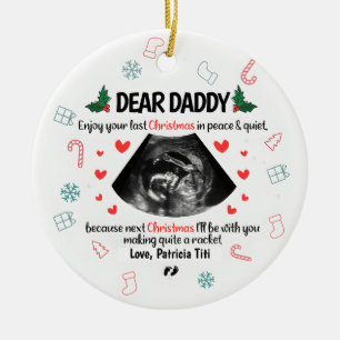 Ornamento De Cerâmica Caro Pai personalizado Feliz 1rua bebê de Natal