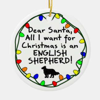 Ornamento De Cerâmica Caro pastor do inglês do papai noel