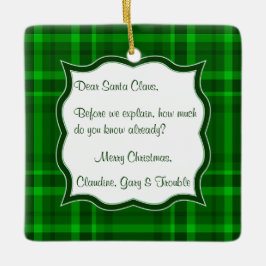 Ornamento De Cerâmica Caro Santa Clause - Carta de Natal