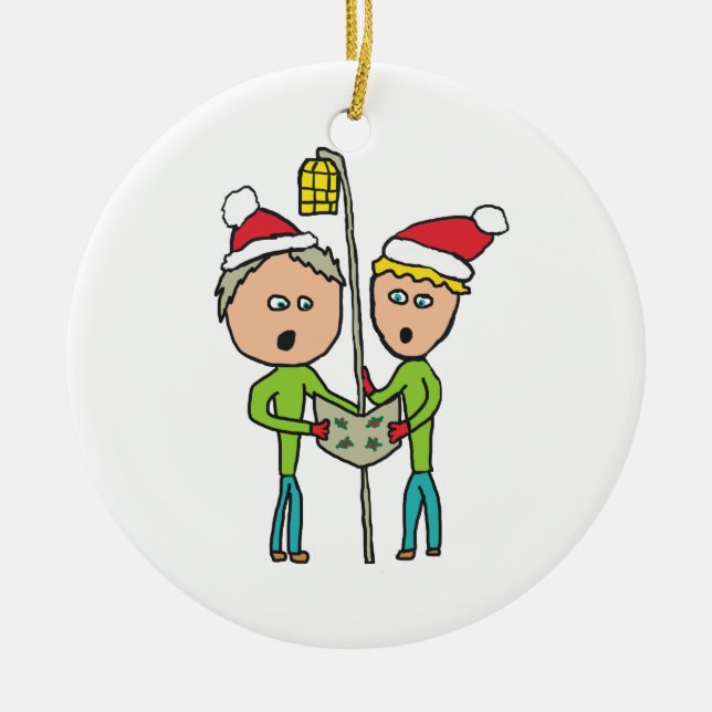 Ornamento De Cerâmica Carol Singing (Frente)