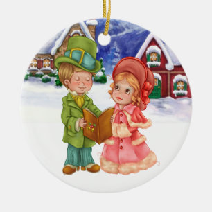 Ornamento De Cerâmica Carolers de Natal - SRF