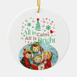 Ornamento De Cerâmica CAROLERS Silent Night All is Calm Family Photo