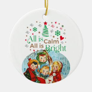Ornamento De Cerâmica CAROLERS Silent Night All is Calm Family Photo