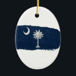 Ornamento De Cerâmica Carolina em minha mente<br><div class="desc">Bandeira de South Carolina</div>