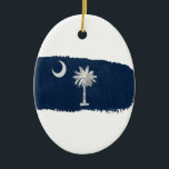 Ornamento De Cerâmica Carolina em minha mente<br><div class="desc">Bandeira de South Carolina</div>