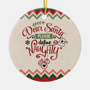 Ornamento De Cerâmica Caros Papais noeis, definam o malvado - Natal engr
