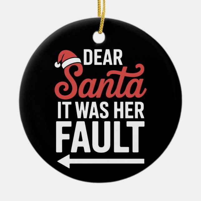 Ornamento De Cerâmica Caros Papais noeis, Foi A Culpa Dos Casais De Nata (Frente)