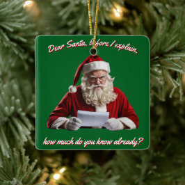Ornamento De Cerâmica Caros Papais noeis... Noel Engraçado, Férias de Na