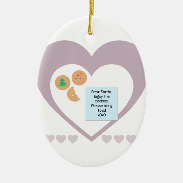 Ornamento De Cerâmica Caros Papais noeis - Traga Brinquedos (Frente)