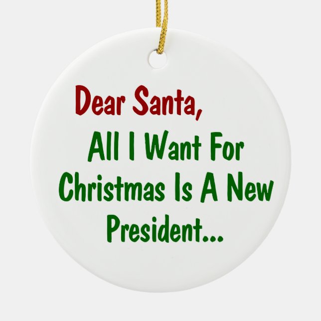 Ornamento De Cerâmica Caros Papais noeis, Tudo O Que Quero Para O Natal  (Frente)