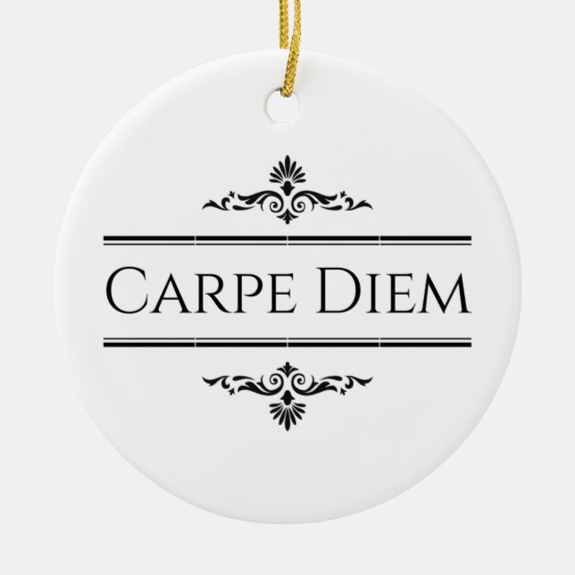 Ornamento De Cerâmica Carpe Diem (Frente)