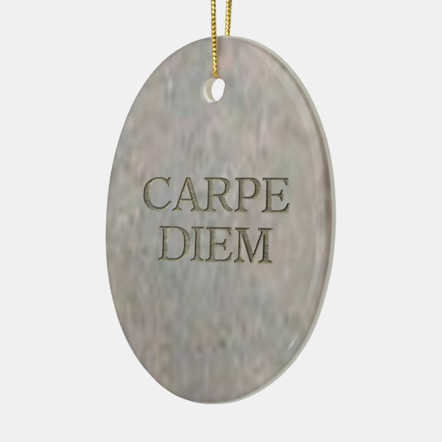 Ornamento De Cerâmica Carpe Diem Stone oval cerâmica ornamentação (Esquerda)