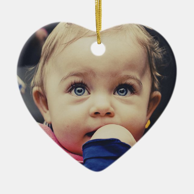 Ornamento De Cerâmica Carregar a sua fotografia (Frente)