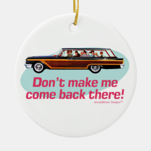 Ornamento De Cerâmica Carrinha retro (rosa & azul)