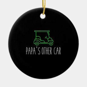 Ornamento De Cerâmica Carrinho de Golfe do Dia dos Dias do Pai do Vovô