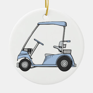 Ornamento De Cerâmica Carro de golfe azul