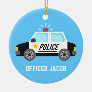 Ornamento De Cerâmica Carro de Polícia Clássico com Sirene para Quarto d