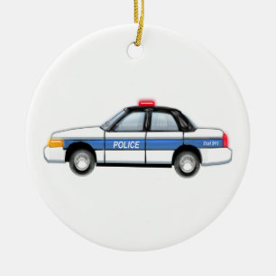 Ornamento De Cerâmica Carro de polícia orgulhoso