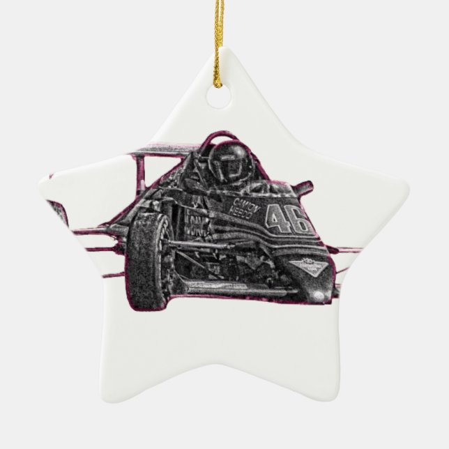 Ornamento De Cerâmica Carro Race (Frente)
