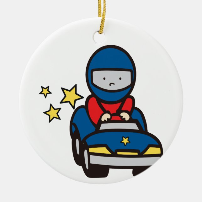 Ornamento De Cerâmica Carro Race Toy (Frente)