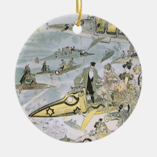 Ornamento De Cerâmica Carros futuristas da ficção científica do vinta