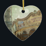 Ornamento De Cerâmica Carrossel do vintage em Paris com torre Eiffel<br><div class="desc">O vintage denominou a fotografia de um carrossel do vintage e da torre Eiffel em Paris,  France</div>