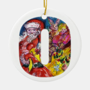 ORNAMENTO DE CERÂMICA CARTA/PAPAIS NOEIS COM MONOGRAMA DE PRESENTES