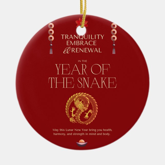 ORNAMENTO DE CERÂMICA CARTÃO CHINÊS DE GANHAMENTO DE ANO NOVO (Frente)