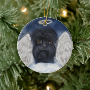 Ornamento De Cerâmica Cartão de ANJO Affenpinscher