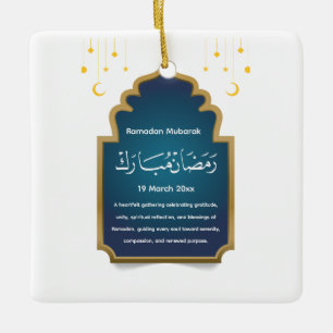 Ornamento De Cerâmica Cartão de Eid Mubarak Cortado