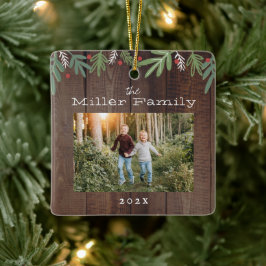 Ornamento De Cerâmica Cartão de Férias de Natal Festivo para Botânicos