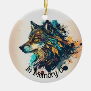 Ornamento De Cerâmica Cartão de visita Personalizado do Wolf Logotipo Wo