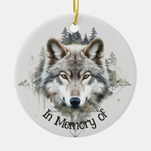 Ornamento De Cerâmica Cartão de visita Personalizado do Wolf Logotipo Wo