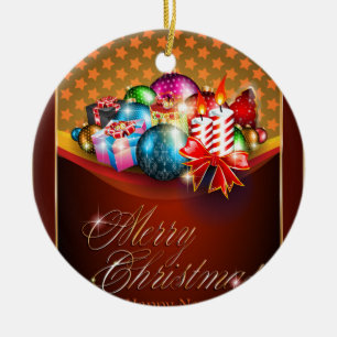 Ornamento De Cerâmica Cartão do Feliz Natal