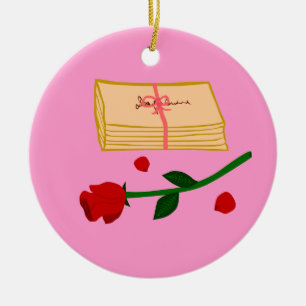 Ornamento De Cerâmica Cartas de Amor Românticas