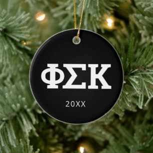 Ornamento De Cerâmica Cartas Phi Sigma Kappa