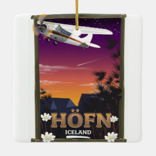 Ornamento De Cerâmica Cartaz de voo Höfn Islândia