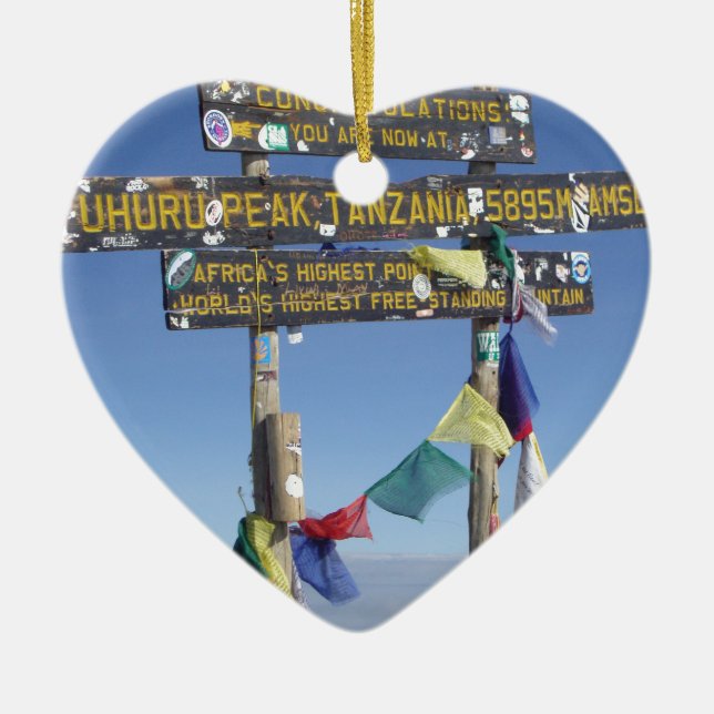 Ornamento De Cerâmica Cartaz sobre a Cimeira do Kilimanjaro kenya (Frente)