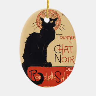 Ornamento De Cerâmica Cartaz Vintage Gato Preto Art Nouveau Steinlen