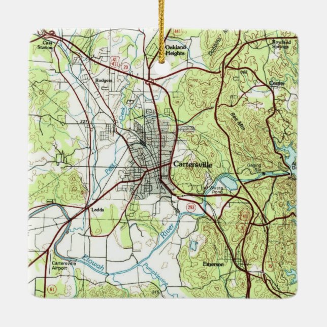 Ornamento De Cerâmica Cartersville Georgia Topo (Verso)