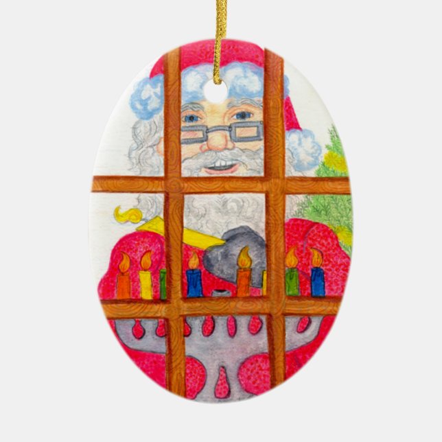 Ornamento De Cerâmica Cartões de natal (Frente)