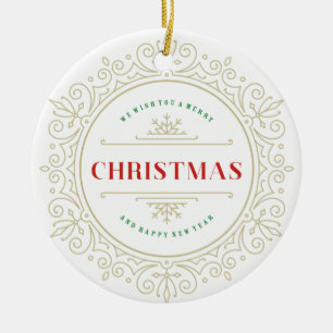 Ornamento De Cerâmica Cartões de natal de Quadro de Ornamentado Elegante