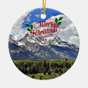 Ornamento De Cerâmica Cartões de natal do Parque Nacional Grand Teton