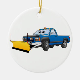 Ornamento De Cerâmica Cartografia Azul Y Pick Up Snow Plow