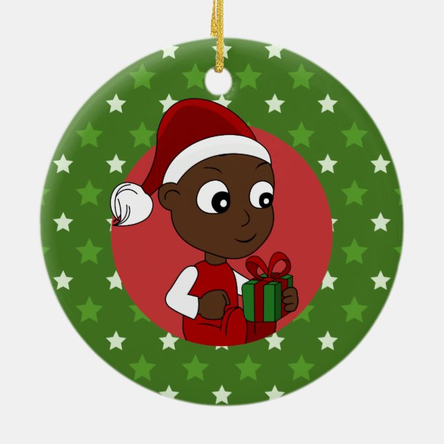 Ornamento De Cerâmica Cartografia de bebê de Natal (Traseira)