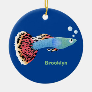 Ornamento De Cerâmica Cartografia de peixe tropical de rico bonito